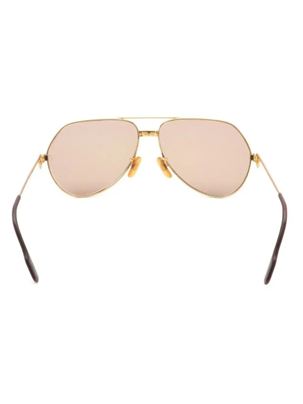 Cartier Trinity Sunglasses Eyewear Teardrop Two Bridge Double Light Brown Lens